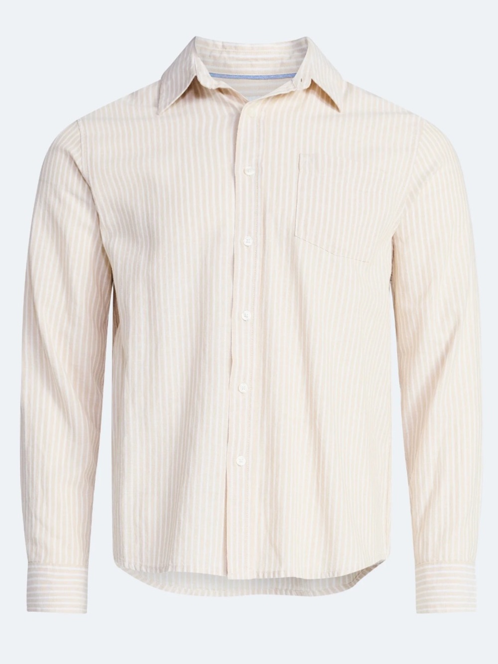 Free Assembly Men’s Linen Blend Shirt with Long Sleeves